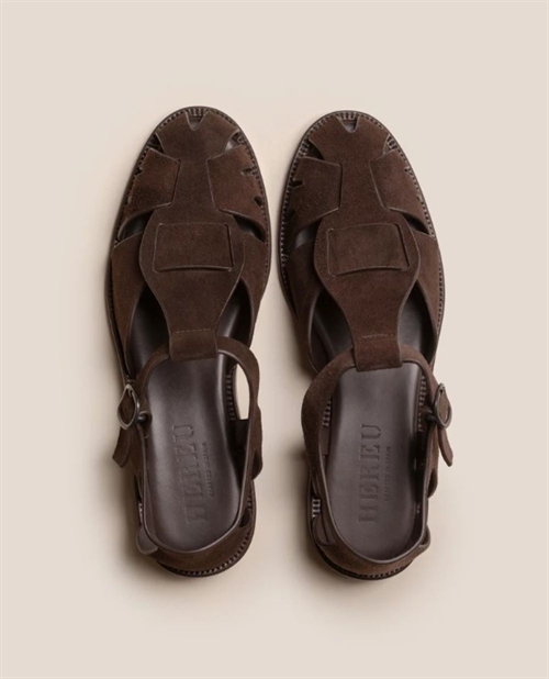 HEREU PESCA SANDAL SUEDE DARK BROWN